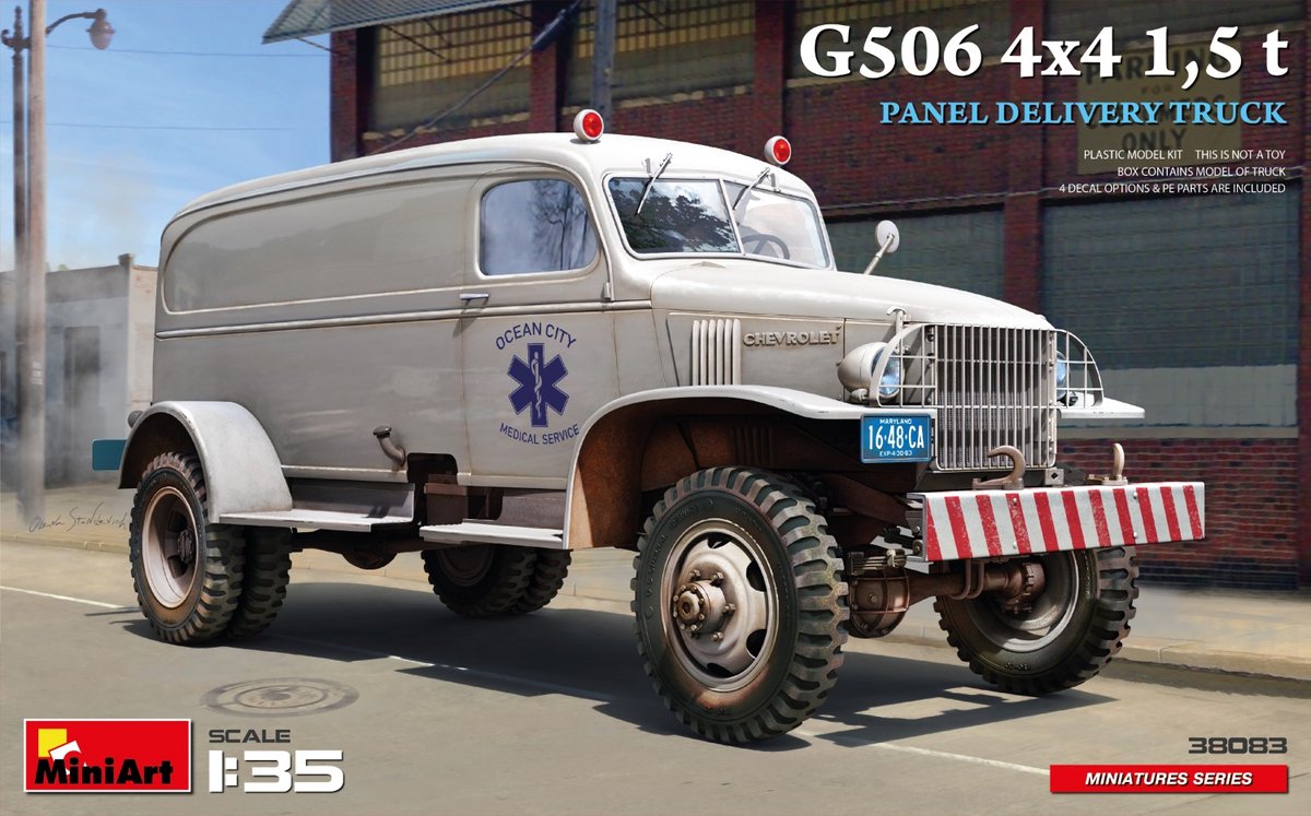 MiniArt Modelbouwpakket Auto - 38083 Chevrolet G506 4X4 1,5 t Panel Delivery Truck Plastic - 1:35 - Modelbouw