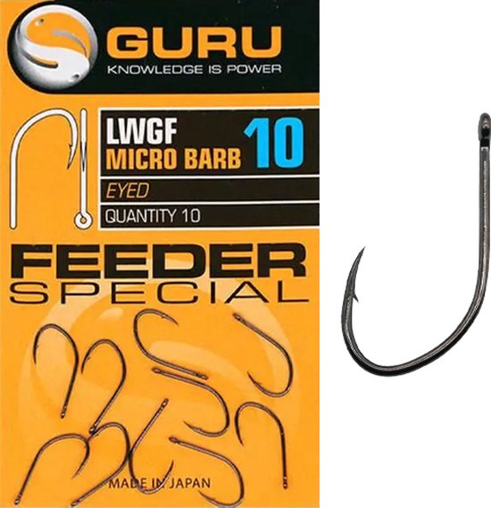 Guru LWGF Micro Barb Eyed Feeder Spécial (10 pcs) - Taille : 10