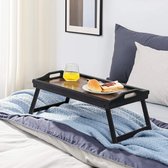 Laptoptafel voor bed, opvouwbare bedtafel,Laptoptafel for your bed, inklapbare laptoptafel - ontbijttafel met inklapbare poten 50 x 30 x 26 cm