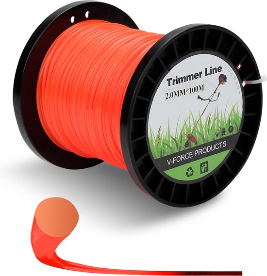 Maaidraad, draad 2,0 mm ronde, spoel 100m , Maaidraad voor bosmaaier