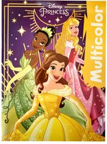 Disney Princess - Multicolor kleurboek - prinsessen - 17 kleurplaten met voorbeelden - knutselen - Belle - Aurora - Tiana