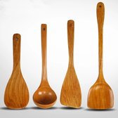 5 Stks Beste Houten Lepels Voor Koken Keukengerei Set Acacia Hout Koken Spatel Turner Niet Giftig Gebruiksvoorwerp Slotted Serveerlepel Platte Spatels Set Houten Gebruiksvoorwerp Mengen Koken Lepel