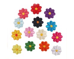 14 stuks Strijk Embleem - Opstrijkbare geborduurde patches - Versiering Voor Kleding - Kleding Patchs - Doe-het-zelf-accessoires - Schattige naai-applicaties - Naai op geborduurde applicatie naaipleisters- Voor jassen, hoeden, rugzakken, jeans-4*4 cm