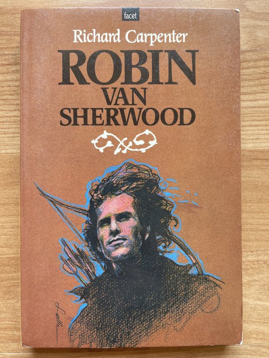 Boekomslag 'Robin van Sherwood' van Richard Carpenter, met een schets van Robin Hood.