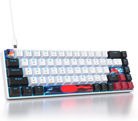 Gaming Keyboard Met Verlichting - Mechanisch Gaming Toetsenbord - Multimedia Toetsen - Qwertz/Qwerty - RGB Verlichting - Led Verlichting - Ergonomische Toetsenbord