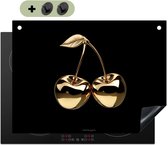 KitchenYeah® Inductie beschermer 71x52 cm - Kersen - Zwart - Goud - Chrome - Kookplaataccessoires - Afdekplaat voor kookplaat & Spatscherm achterwand - Inductiebeschermer - Inductiemat - Inductieplaat mat - Keuken decoratie