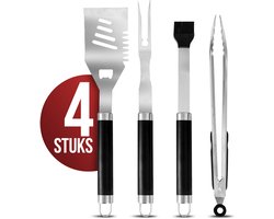 Lugia BBQ Accesoires Set - 4 delig - Barbecue Tang, Spatel, Borstel, en Vork - RVS Barbecue Gereedschap Lugia BBQ Accesoires Set - 4 delig - Barbecue Tang, Spatel, Borstel, en Vork - RVS Barbecue Gereedschap