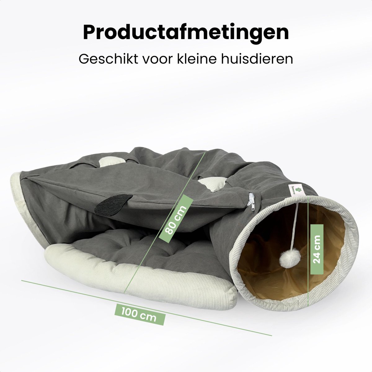 Pawsource Kattentunnel - kattenbed - speeltunnel - kattenmand 2in1 – foto 2