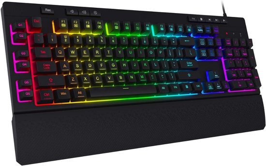 Gaming Keyboard Met Verlichting - Mechanisch Gaming Toetsenbord - Multimedia Toetsen - Qwertz/Qwerty - RGB Verlichting - Led Verlichting - Ergonomische Toetsenbord