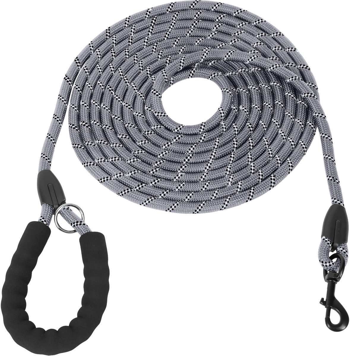 KCMultisupplies Hondenriem 5 Meter - Reflecterende Hondenlijn - Met Gevoerd Handvat - Geschikt voor Grote en Kleine Honden - Nylon Looplijn