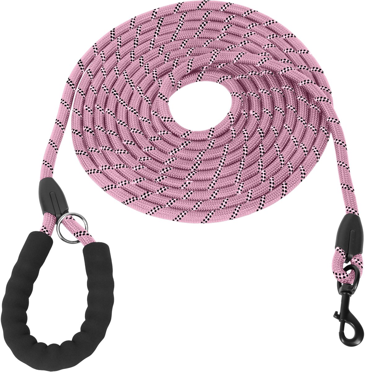 KCMultisupplies Hondenriem 5 Meter - Reflecterende Hondenlijn - Met Gevoerd Handvat - Geschikt voor Grote en Kleine Honden - Nylon Looplijn