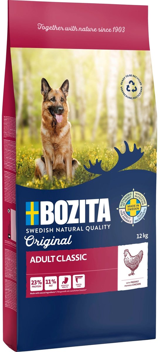 Bozita Original Adult Classic - Hondenvoer - Kip - 12 kg - Voor Volwassen Honden - Natuurlijke Ingrediënten