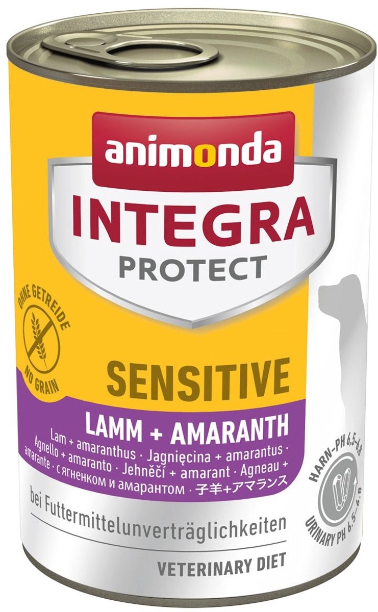 Animonda Animonda Integra Protect Sensitive - Nat Hondenvoer - Lam & Amarant - Graanvrij - 12x400g Voordeelverpakking