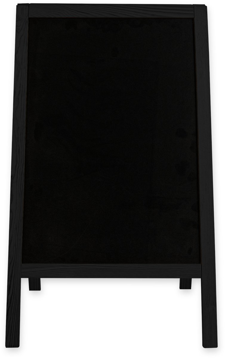 BBase Krijtstoepbord 60x100 cm – Dubbelzijdig – Zwart Hout – Horeca Stoepbord