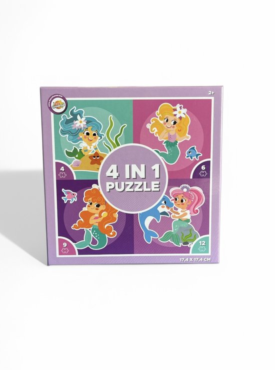 4-in-1 ~ Kinderpuzzel - Zeemeerminnen Onderwaterwereld - 4, 6, 9 en 12 Stuks - Vanaf 2 Jaar