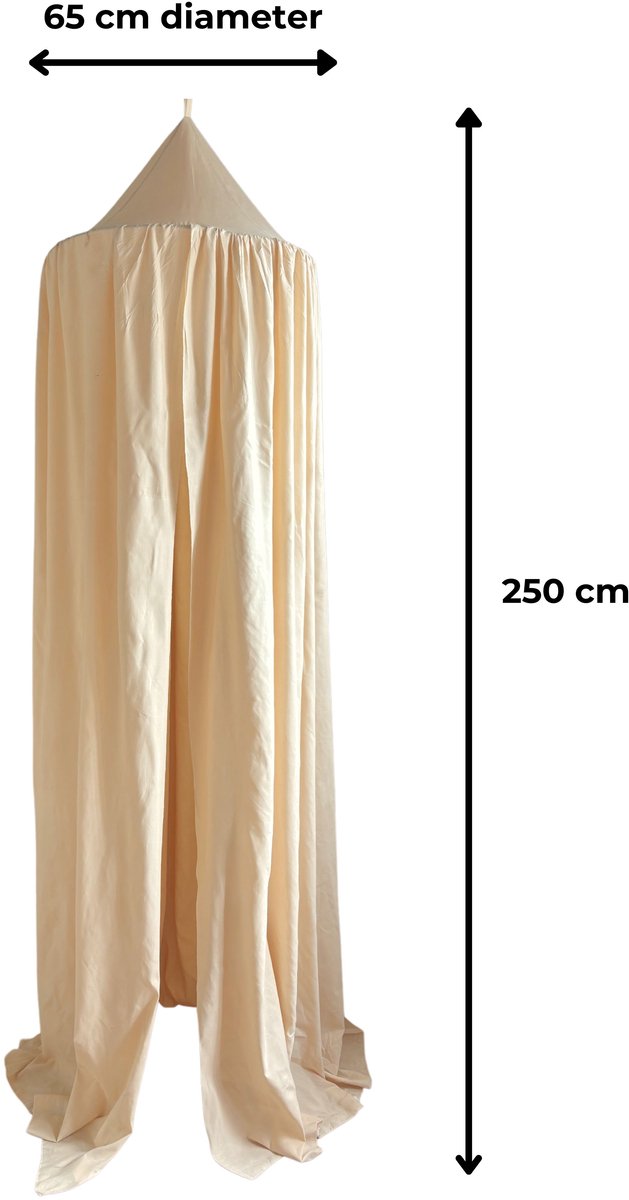 Jikkies Klamboe - Hemeltje - Kinderkamer - Babykamer - Extra Groot - 250 cm - Beige — afbeelding 4