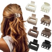 Set 8 Haarklemmen - Bruin - Zwart - Beige - Taupe - Goede Kwaliteit - Perfect Als Cadeau - Haaraccessoires