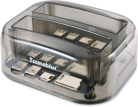 SSK Aluminium harde schijf dockingstation, USB 3.0 naar SATA Dual Bay externe HDD-dock caddy lezer voor 2,5 en 3,5 inch SATA HDD-SSD