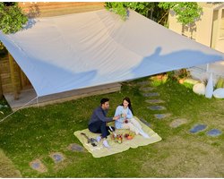 O'DADDY® Schaduwdoek 5x5m Rechthoek - Zonnezeil - Schaduwnet - Luifel Met Bevestiging Materiaal - UV30 Zonwering - Donkergrijs