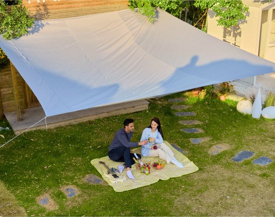 O'DADDY® Schaduwdoek 5x5m Rechthoek - Zonnezeil - Schaduwnet - Luifel Met Bevestiging Materiaal - UV30 Zonwering - Donkergrijs