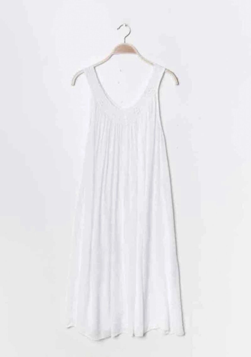 Dames midi jurk Chana-effen wit-maat L/XL-strandjurk