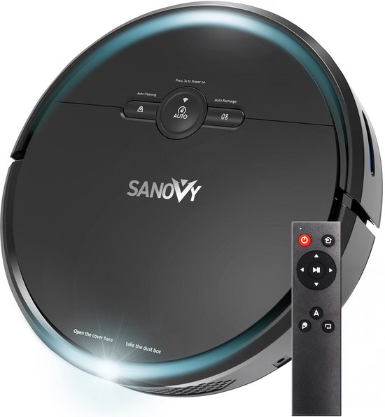 Sanovy 3 in 1 Robotstofzuiger met dweilfunctie - 1800 PA- Automatische laadstation - Dweilrobot – App