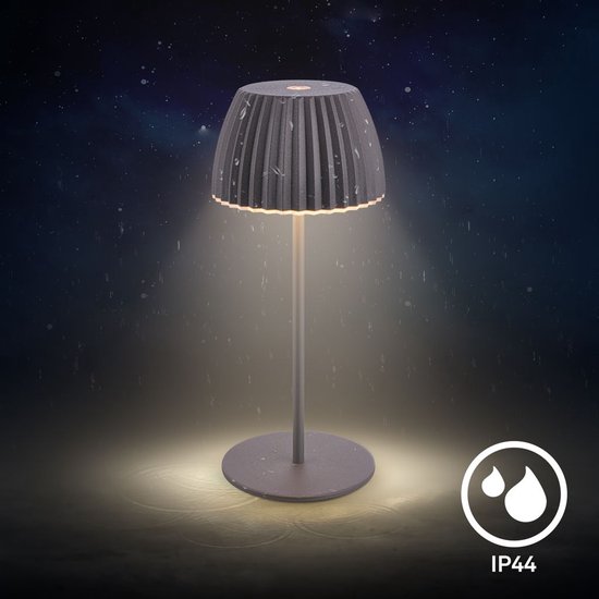 BRILONER Riffle - Mini lampe de table rechargeable - lampe sans fil - intensité variable tactile - pour l'intérieur et l'extérieur - Lauréat du German Design Award 2025 - anthracite - Ø8,5 x 20 cm
