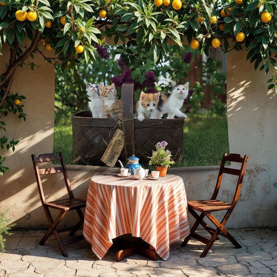 Ulticool - Chat Nature Chats dans un panier pour chat - Affiche murale - 200x150 cm - Groot tapisserie - Affiche de jardin Tapisserie