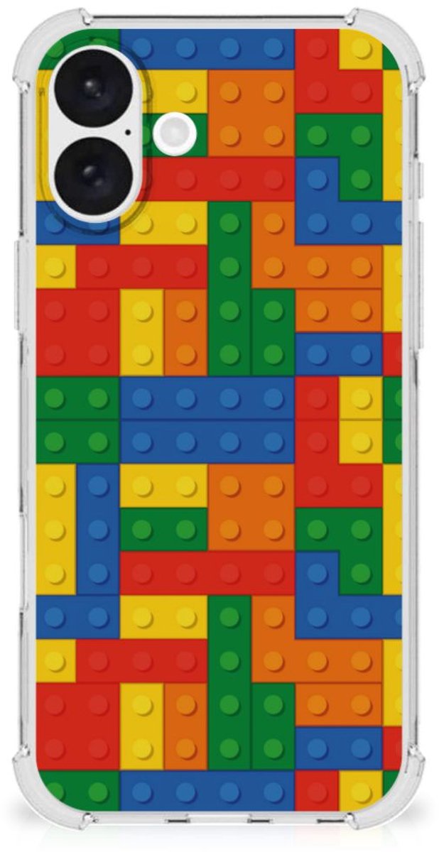 iPhone 16 Plus Doorzichtige Silicone Hoesje Blokken
