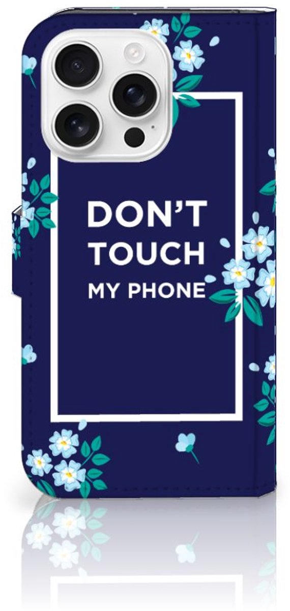 iPhone 16 Pro Portemonnee Hoesje Flowers Blue DTMP