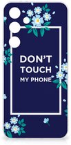 Housse en Cuir Etui de Protection pour Samsung Galaxy S24 FE Coque Téléphone Fleurs Bleues Dtmp