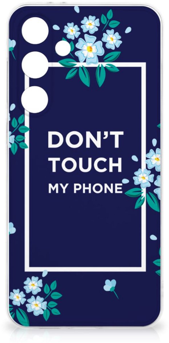 Samsung Galaxy S24 FE Silicone-hoesje Flowers Blue DTMP