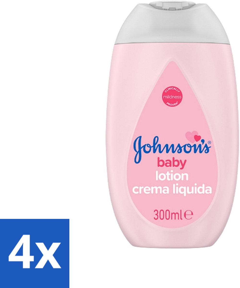 Johnson's - Baby Lotion - Hydraterend - Vloeibare Crème - 300 ml - Voordeelverpakking - 4 stuks