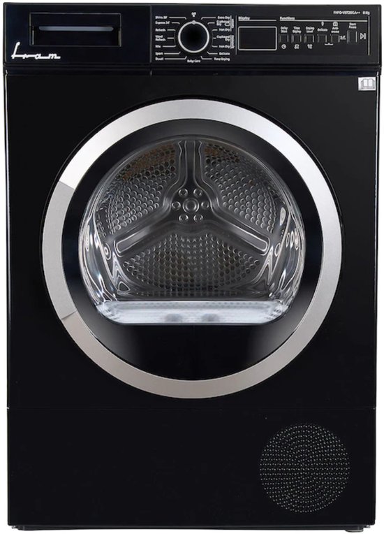 Fram Warmtepompdroger - 8 KG - Wasdroger - 15 Programma's - LED display - Zwart