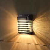 Goliving Solar Tuinverlichting - IP65 Waterdicht - Wandlamp Buiten - Zonne Energie Buitenverlichting - Monokristal Zonnepaneel - Warm Wit Licht