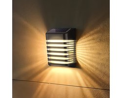 Goliving Solar Tuinverlichting - IP65 Waterdicht - Wandlamp Buiten - Zonne Energie Buitenverlichting - Monokristal Zonnepaneel - Warm Wit Licht