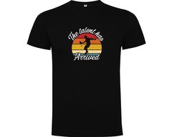 Zwart T-Shirt met Kleurrijke print “ The Talent has arrived – Tennis – Humor – Sport – Padel “ Print Full Color Maat M