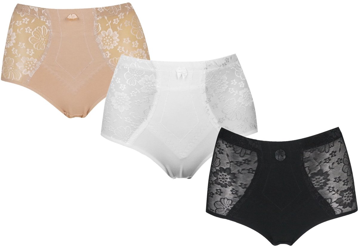 JC 3-Pack Licht corrigerende dames slips H201 ass maat L