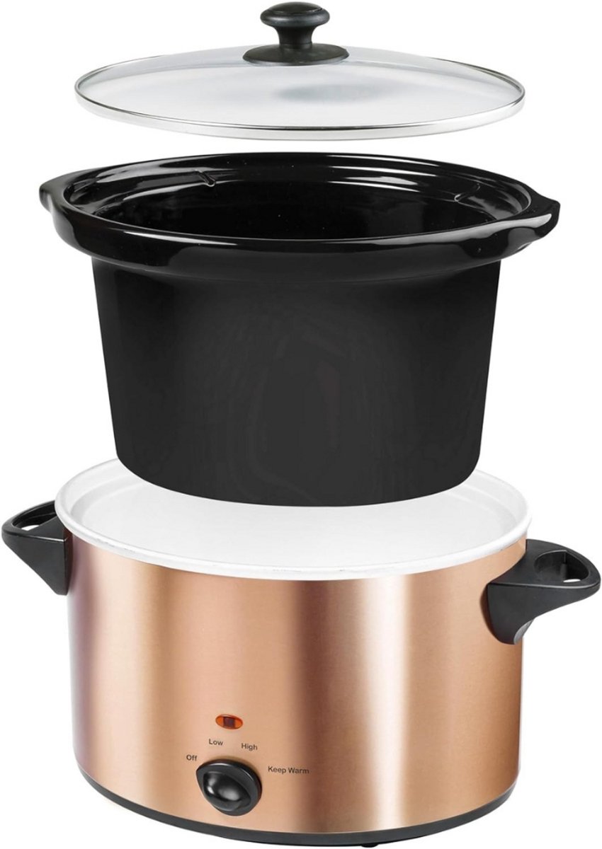 Afbeelding 2 van Slowcooker - Hotpot - Elektrische Slowcooker - Binnenpan - Keramische Binnenpan - Warmhoudfunctie - Snelkookpan - Rijstkoker - RVS