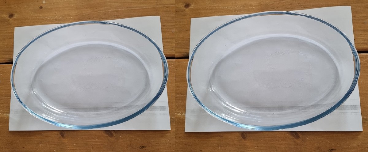 2 Glazen ovenschalen/serveerschalen ovaal 26 en 35 cm - Ovenschotel oven serveerschaal van glas