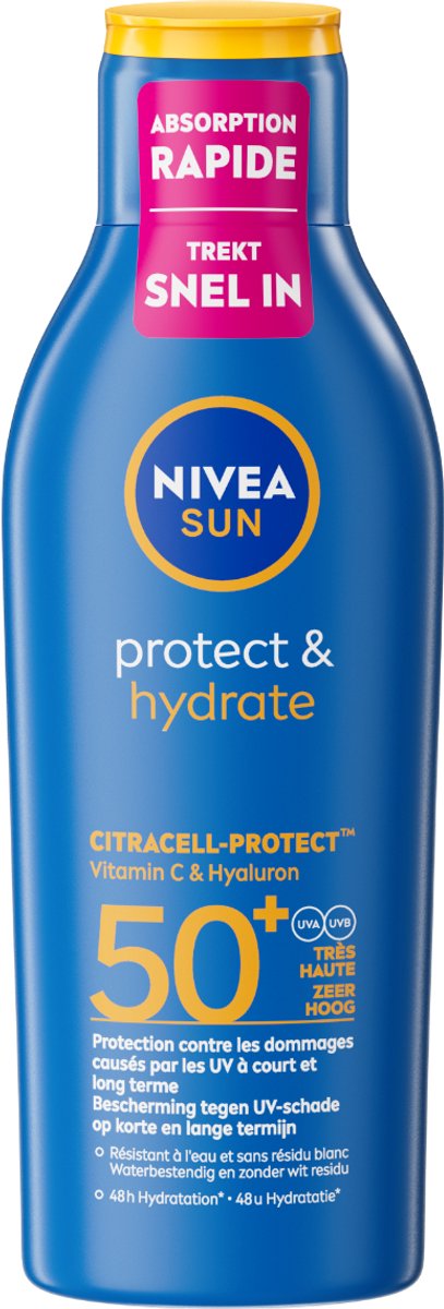 Goedkoopste NIVEA SUN Protect & Hydrate Zonnebrand SPF 50 - Zonnecrème - Beschermt en hydrateert - Zonnebrandcrème - 200 ml