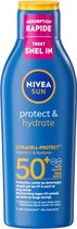 NIVEA SUN Protect & Hydrate Zonnebrand SPF 50 - Zonnecrème - Beschermt en hydrateert - Zonnebrandcrème - 200 ml