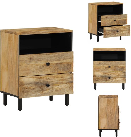 vidaXL Nachtkastjes - Grijs - 40 x 30 x 50 cm - Industriële stijl - Metalen poten - Kast