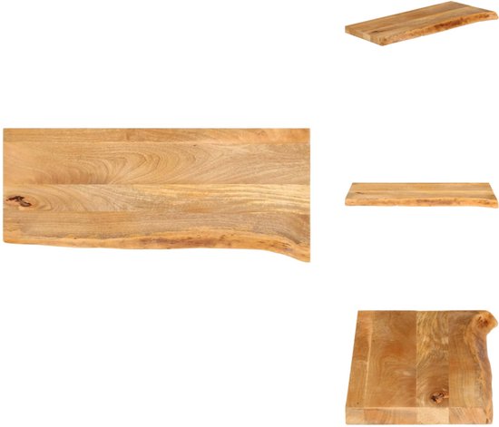 vidaXL Tafelblad met natuurlijke rand 80x80x2,5 cm massief mangohout, vervangend tafelblad, blad, vervangend houten tafelblad, meubelpaneel