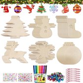 BUONDAC 200 stuks kleine hangers van hout, kerstdecoratie voor Kerstmis, geschenken, doe-het-zelf handwerk, knutselen, bonbonnière, geschenkdoos, adventskalender, zakjes, kerstkalender box enz. decoratieve hanger