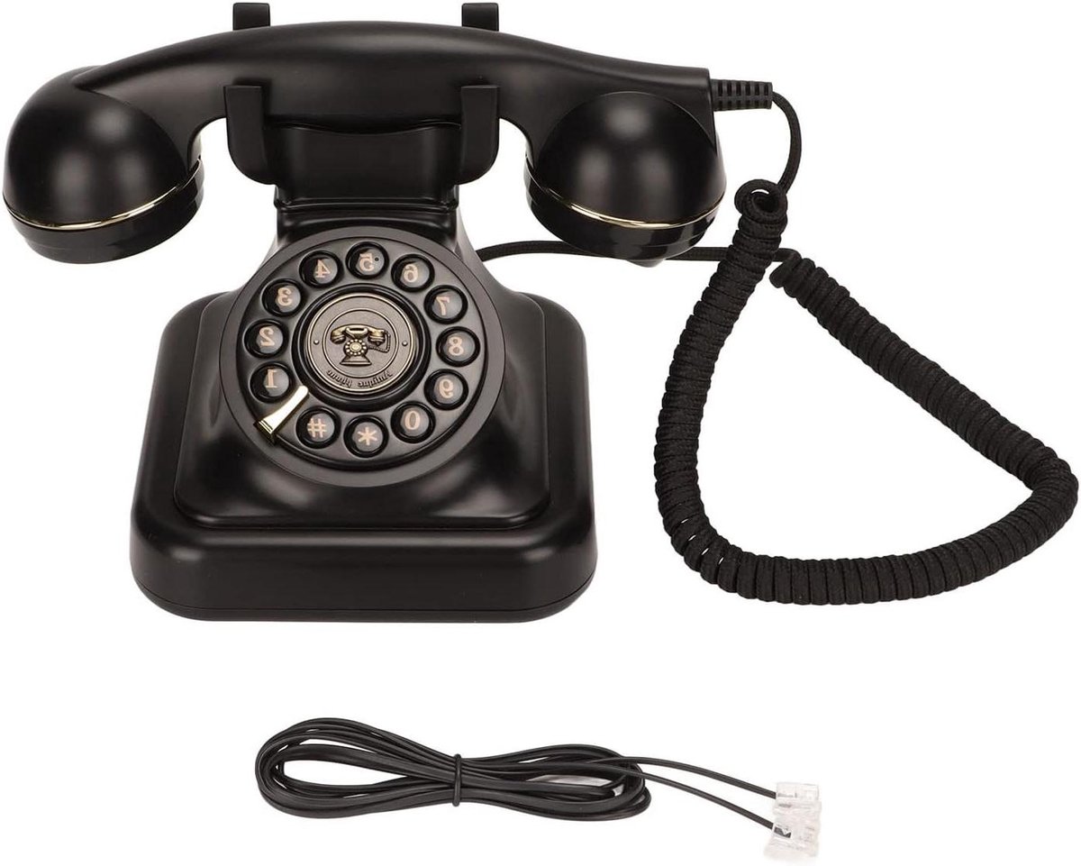 Ouderwetse Schijfknop Vaste Telefoon Retro met HD-microfoon voor Thuiskantoordecoratie