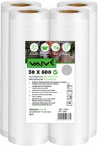 Vaive Rouleaux de mise sous vide 4 pièces - 30 x 600 - Sacs sous vide Nourriture - Sacs sous vide - Sacs sous vide / sous vide - Sans BPA