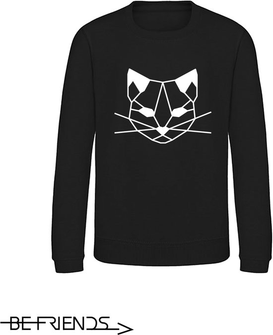 Be Friends Sweater - Kat - Heren - Zwart - Maat S
