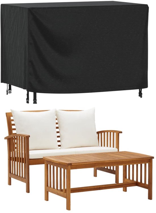 Wanocean Tuinmeubelset hoezen, Buiten Patio meubelhoezen waterdicht 420D Oxford anti-UV scheurbestendige rechthoekige rotan meubelhoezen 200 x 200 x 85 cm