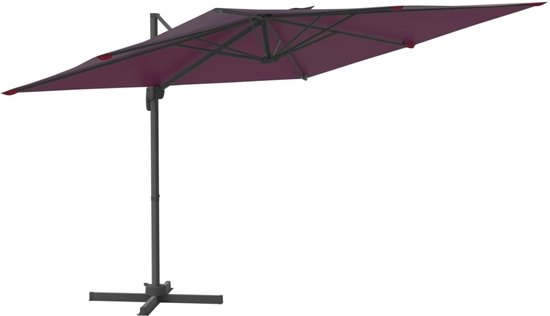 Parasol Déporté de jardin - Parasol d'extérieur Roma avec LEDs Terracotta 352x251x265 cm Aluminium